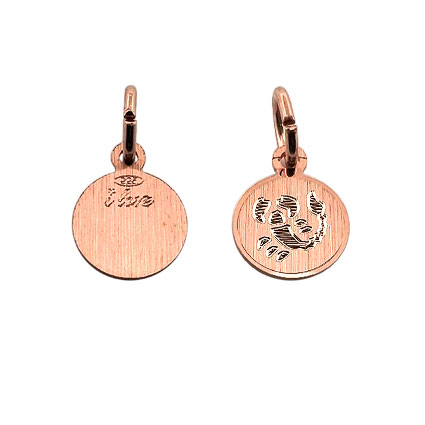 9mm Zodiac Penant Scorpio St Silver Rose Gold Plated