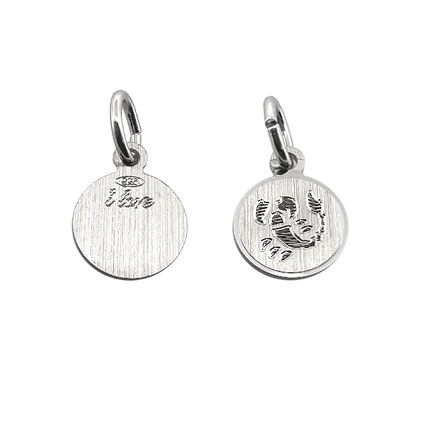 9mm Zodiac Penant Scorpio Sterling Silver