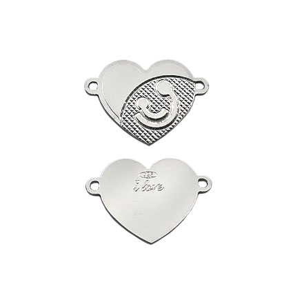 16mm Heart Mother Child Link St Silver