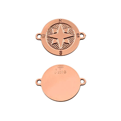 12mm Compass Link Sterling Silver Rose Gold Plated