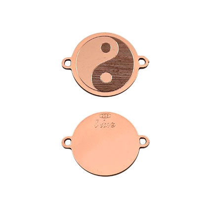 12mm Compass Link Sterling Silver Rose Gold Plated