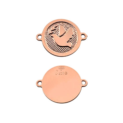 12mm Dove Link Sterling Silver Rose Gold Plated