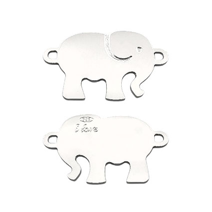 20mm Elephant Shaped Link Sterling Silver