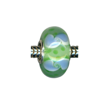 STS Core Glass Charm Bead: Green & Blue