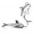 25x12mm Shark Pendant Sterling Silver - view 1