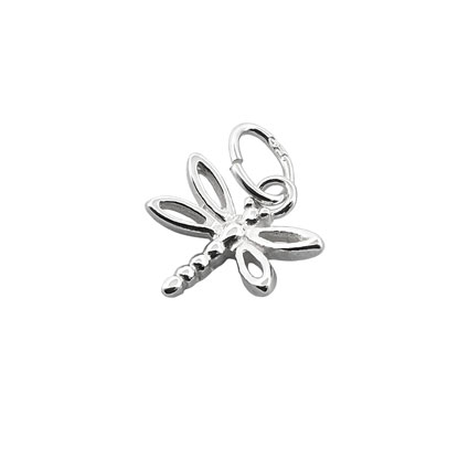 10mm Open Dragonfly Charm Sterling Silver