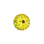 10mm Shamballa bead w/Czech crystal: Yellow